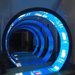Display de led flexível p2.5, módulo de exibição x mm, interface com placa de painel curvo de alta definição colorida