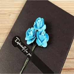 Paquet de cartes de vœux à fleurs séchées, 1 pièce, cadeau d'anniversaire, cartes d'invitation de mariage 