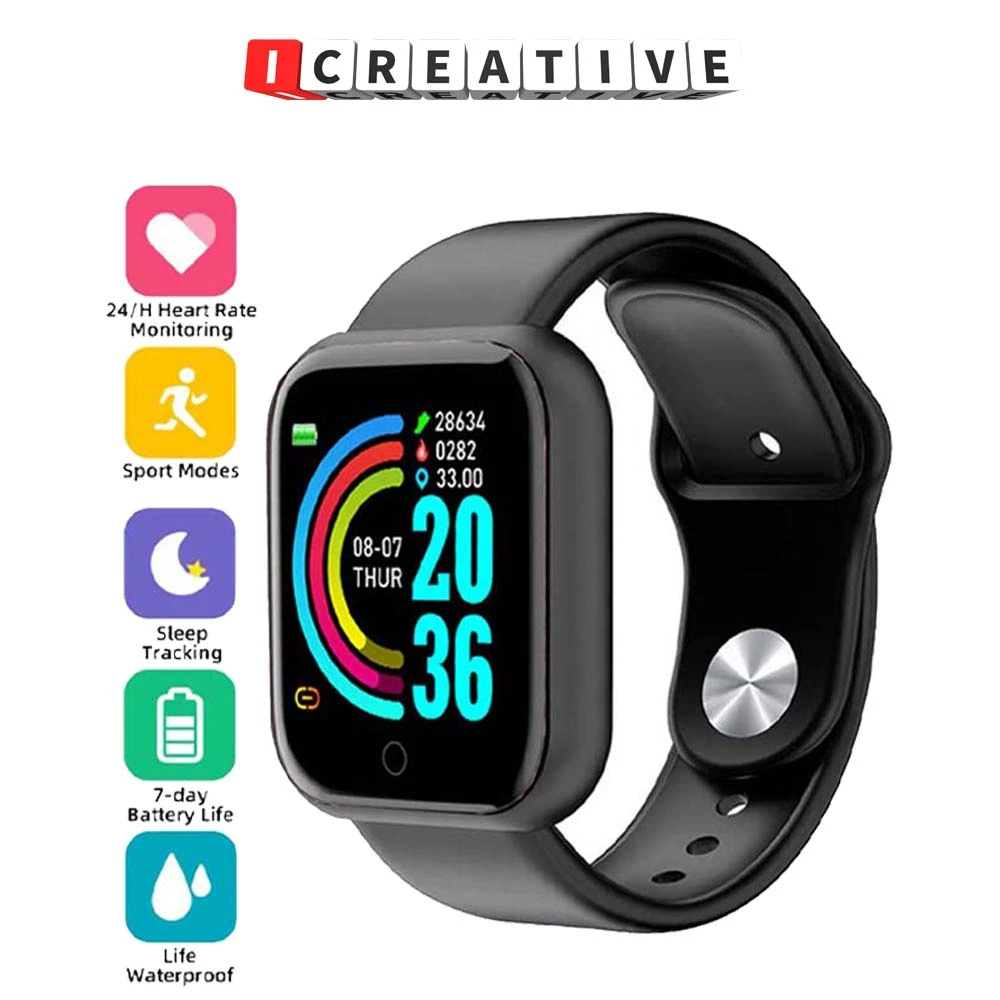 Reloj inteligente Y68 para hombre y mujer, pulsera con Monitor de ritmo  cardíaco, compatible con Bluetooth, deportivo, D20, para Android e IOS|Relojes  inteligentes| - AliExpress