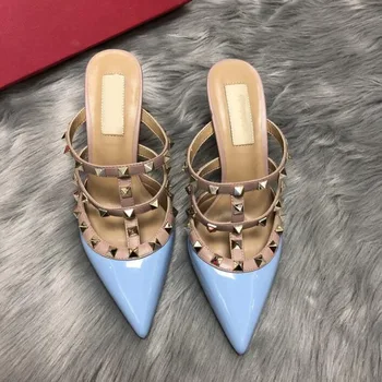 

Brand Logo Top Quality Pumps Brand Star Studded Rivet Shoes Women Combo Start Rock 6cm 8CM 10CM High Heels Shoes Without Box