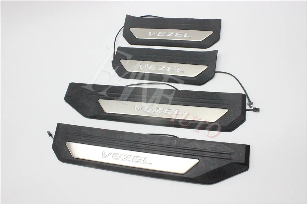 

Stainless Steel Led Door Sill Scuff Plate Guard Sills Protector Trim For Honda VEZEL HRV HR-V 2015-2019