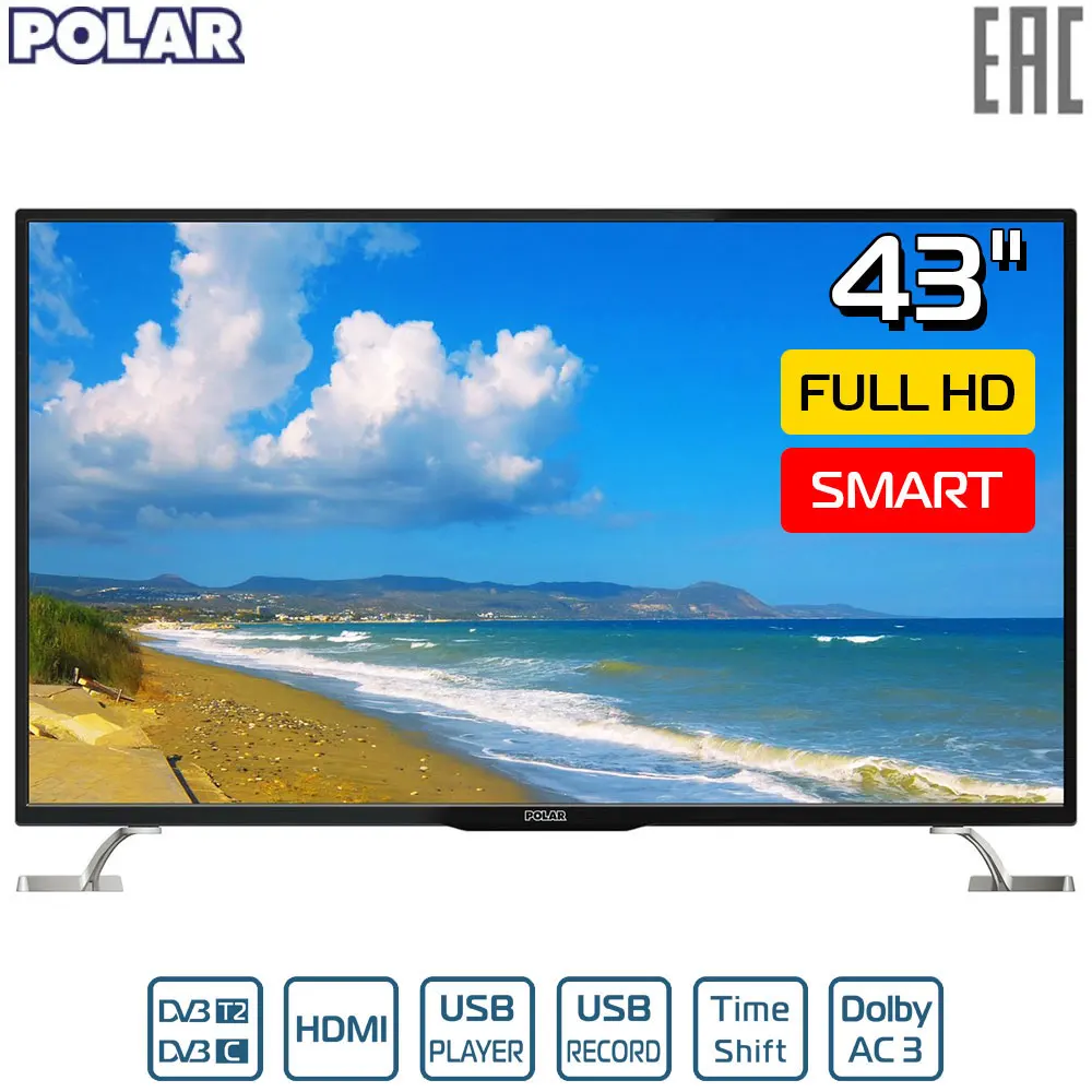 Телевизор 43" POLAR P43L32T2CSM FullHD SmartTV