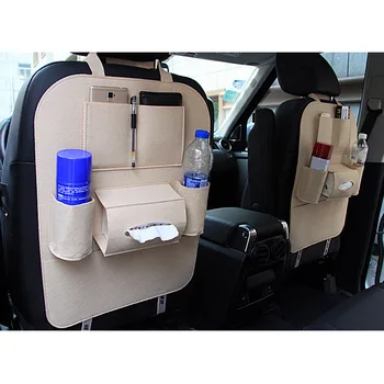 

Car Storage Bag Universal Seat Back Organizer Felt Backseat Storage Bag Multi-pockets Tidying C44
