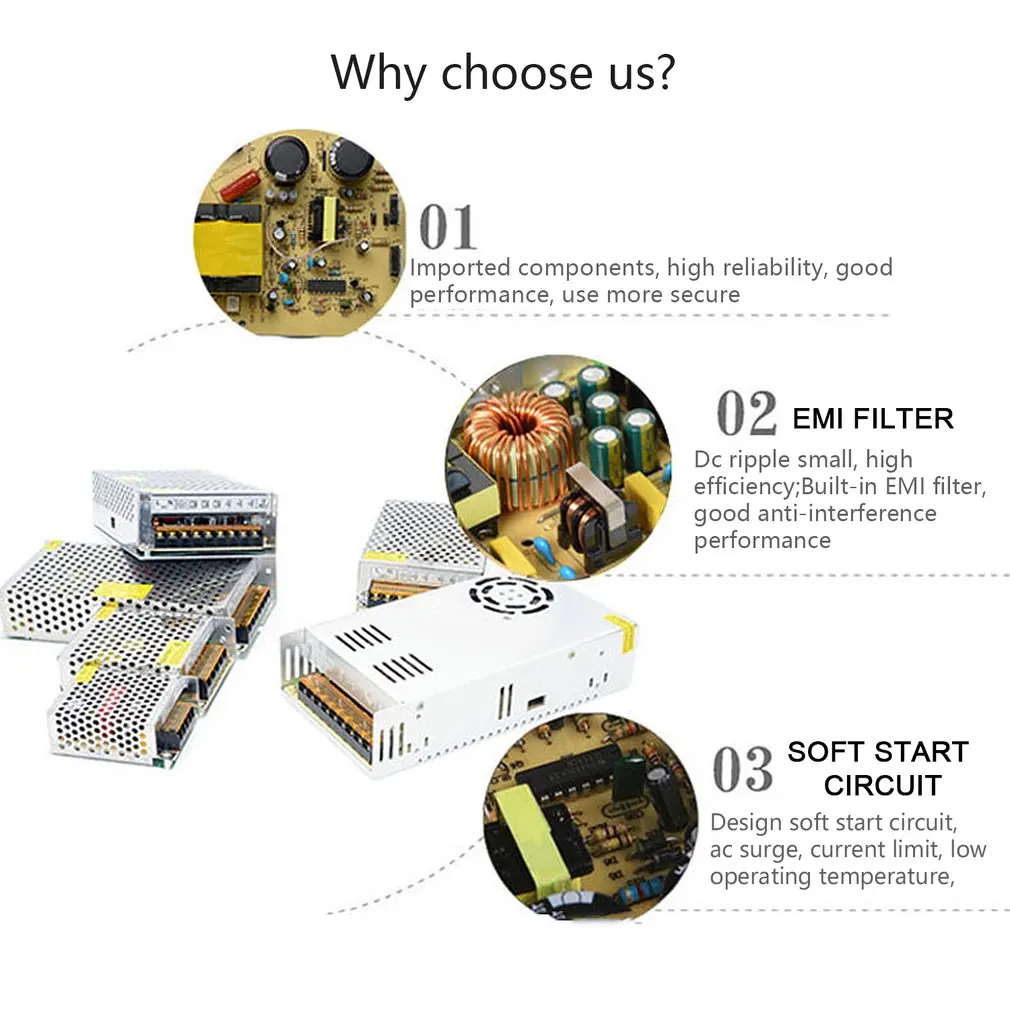 Переключение Питание DC12V 1A 1.25A 2A 2.5A 3A 3.2A 4.2A 5A 6A AC 220V DC/DC 12 вольт AC-DC 12 V для 12 V Светодиодные ленты