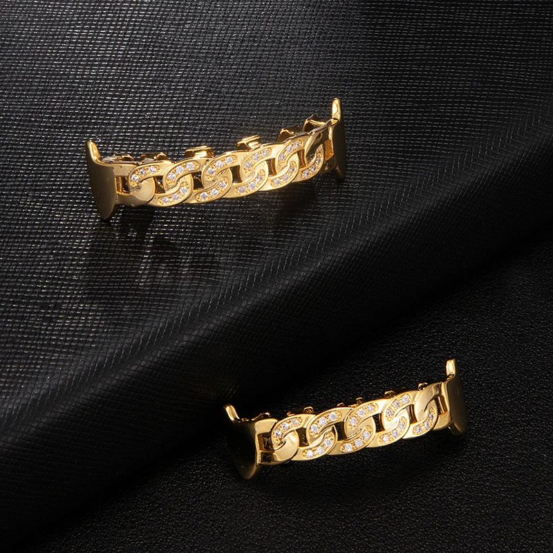 Iced Out Micro Pave Полный CZ зубы решетки сверху и снизу кубинские звенья цепи грили Клык зуб грили для мужчин хип хоп ювелирные изделия