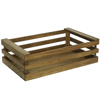 

HOT-Retro Wooden Storage Basket Vintage Bread Dessert Table Decoration Frame Multifunction Organizer Basket Display Holder Prop-