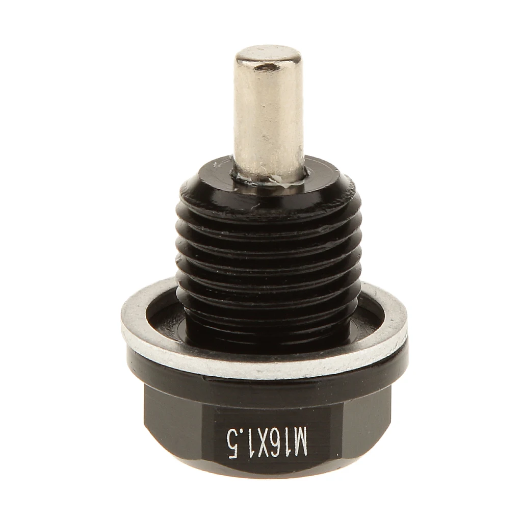 M16x1.5  Engine Oil Pan Drain Sump Filter Adsorb Plug  Black