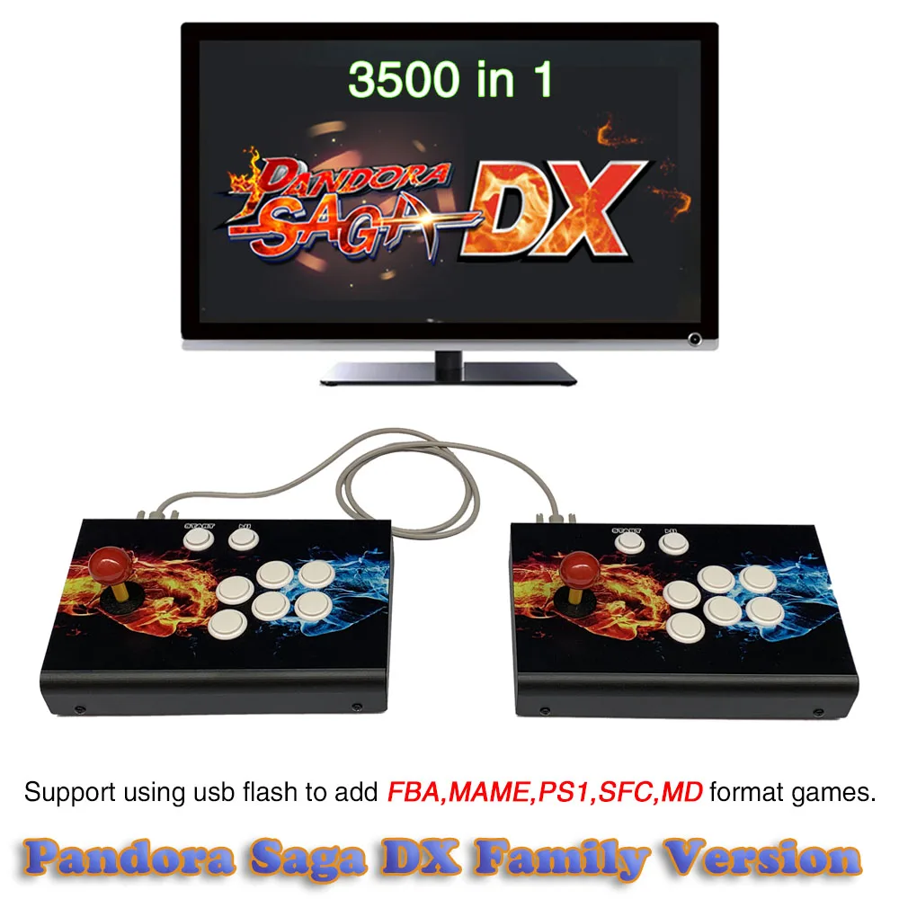 Pandora Saga-consola de juegos Saga DX 3500 en 1, Joysticks multijugador, estilo separado, Arcade 3D, caja Pandora, 4 jugadores
