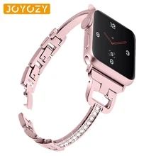 JOYOZY Для женщин Bling Ремешок для наручных часов iwatch, 5/4/3/2/1 полосы 44 мм/38 мм/40 мм браслет Нержавеющая сталь ремешок для apple watch аксессуары