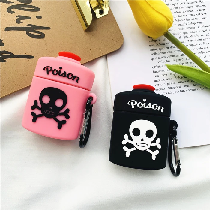 Череп Скелет яд карабин мягкий чехол для AirPods чехол