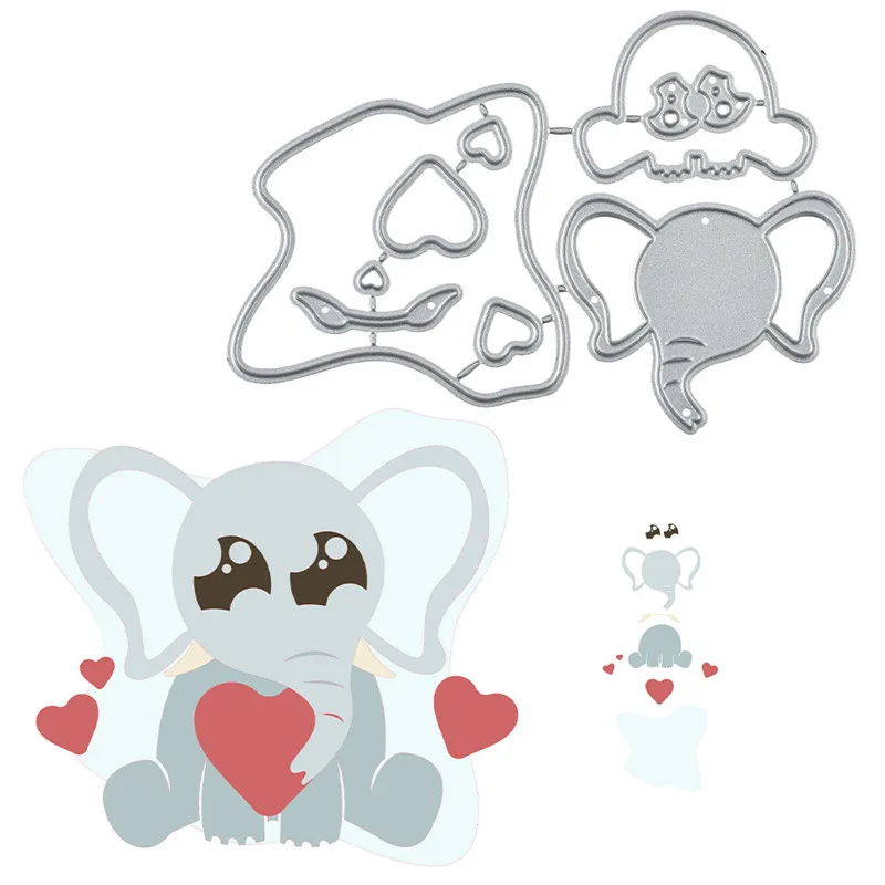 

YaMinSanNio Elephant Die Heart Metal Cutting Dies For crapbooking New 2019 Craft Diecut Embossing Stencil Card Making Decoration