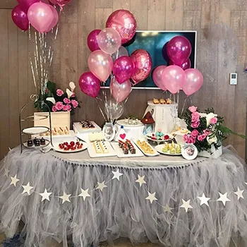 

3-layer Net Table Skirt Tableware Cloth Wedding Tutu Tulle Table Skirt Baby Shower Party Home Decor Table Skirting 100×80cm