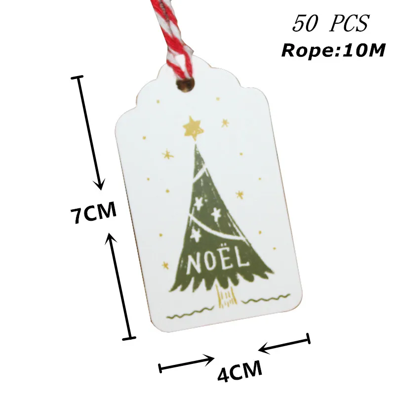 50 шт. бирки Noel Merry Christmas Tree орнаменты Xmas DIY Поделки этикетки Natal год Noel рождественские украшения для дома