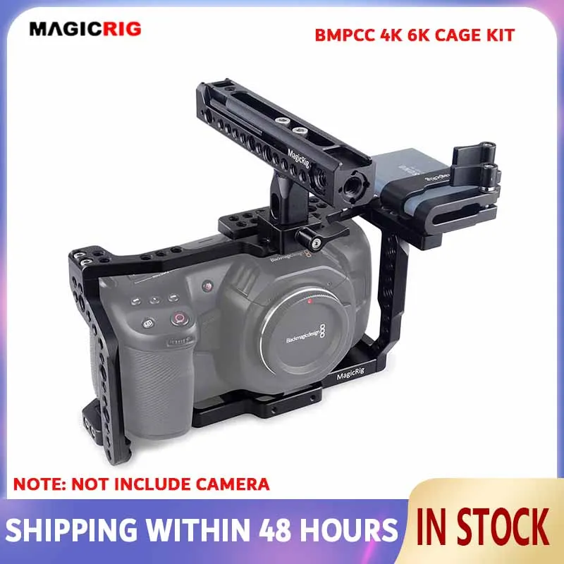 

MAGICRIG Camera Cage Kit With Rotatable​​ NATO Handle Grip + T5 SSD Card Mount Clamp for Blackmagic Pocket Cinema Camera 4K&6K
