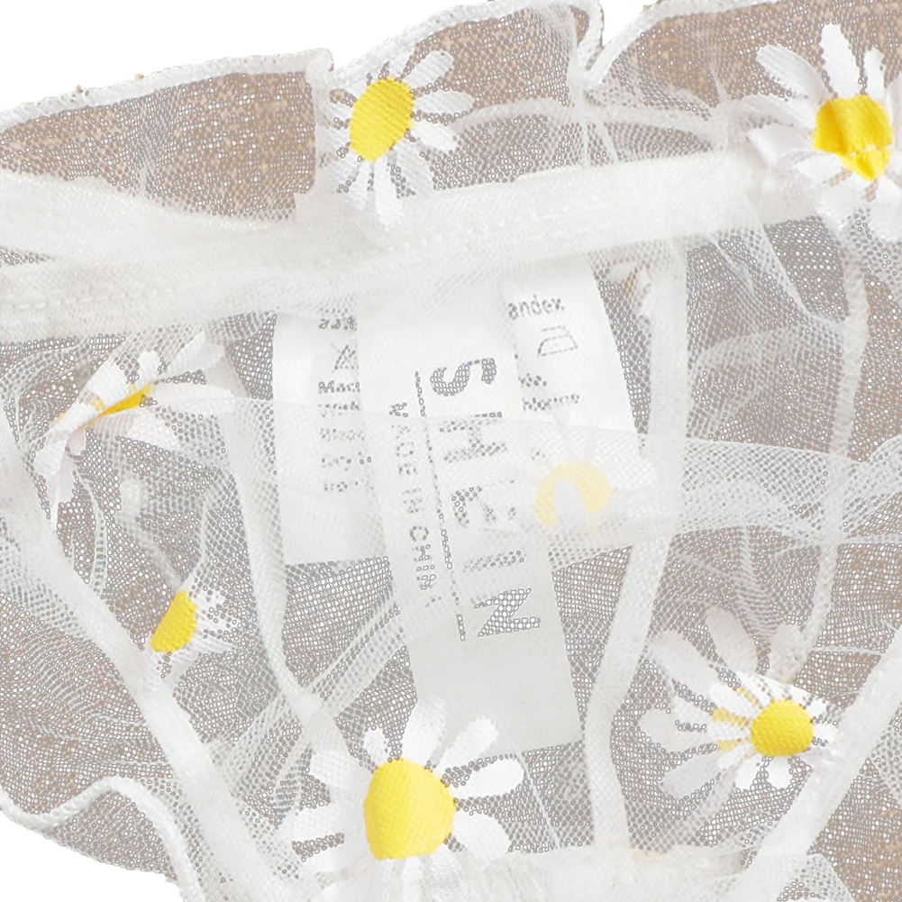 Комплект нижнего белья из 2 предметов с цветочной оборкой и сеткой женский