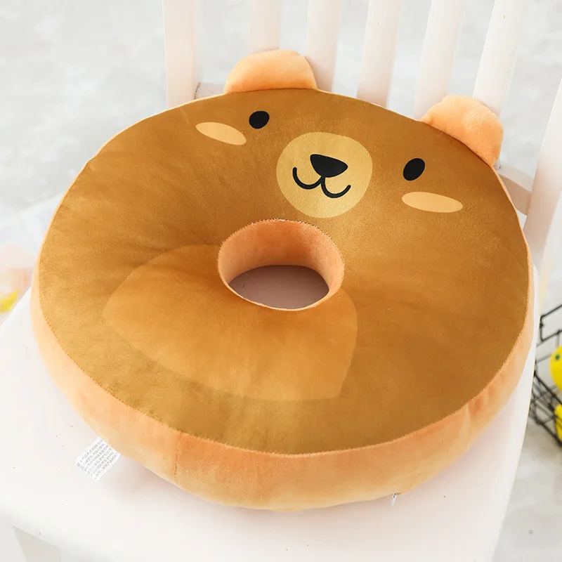 Мультяшная подушка в форме пончика Автомобильная офисная диванная подушка для сидения подушка задняя Милая Студенческая плюшевая мягкая подушка