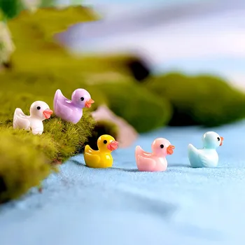 

5 Pcs Mini Colorful Duck Duckling Pato Small Pasture Statue Figurine Micro Crafts Ornament Miniatures DIY Garden Decor