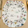 Bonenjoy 1pc Pure Cotton Fitted Bed Sheet With Elastic Cartoon Car Print Bed Cover Single Queen Size Bottom Sheet(No Pillowcase) 5
