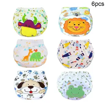 

6pcs/set Baby Training Pants Cotton Reusable Baby Diapers Waterproof Cloth Nappies Washable Diapers Bamboo Learning Pants