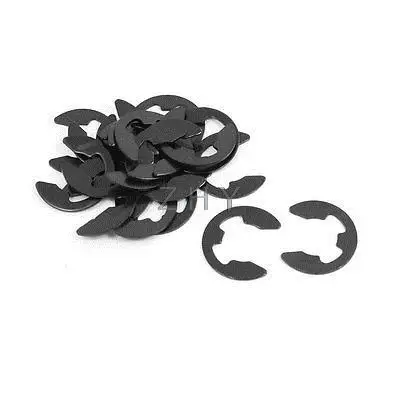 

20 Pcs Black Metal 12mm Shaft Rod Lock E-Clip Clamp Washer