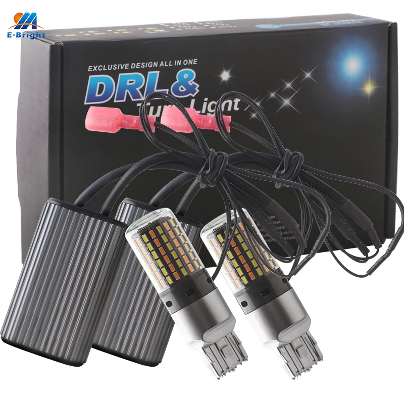 1Set NO Error LED Canbus Light 1156 P21W BA15S PY21W BAU15S 3156 7440 W21W T20 Car DRL Turn Signal Dual Mode 2 in 1 Switchback | Автомобили