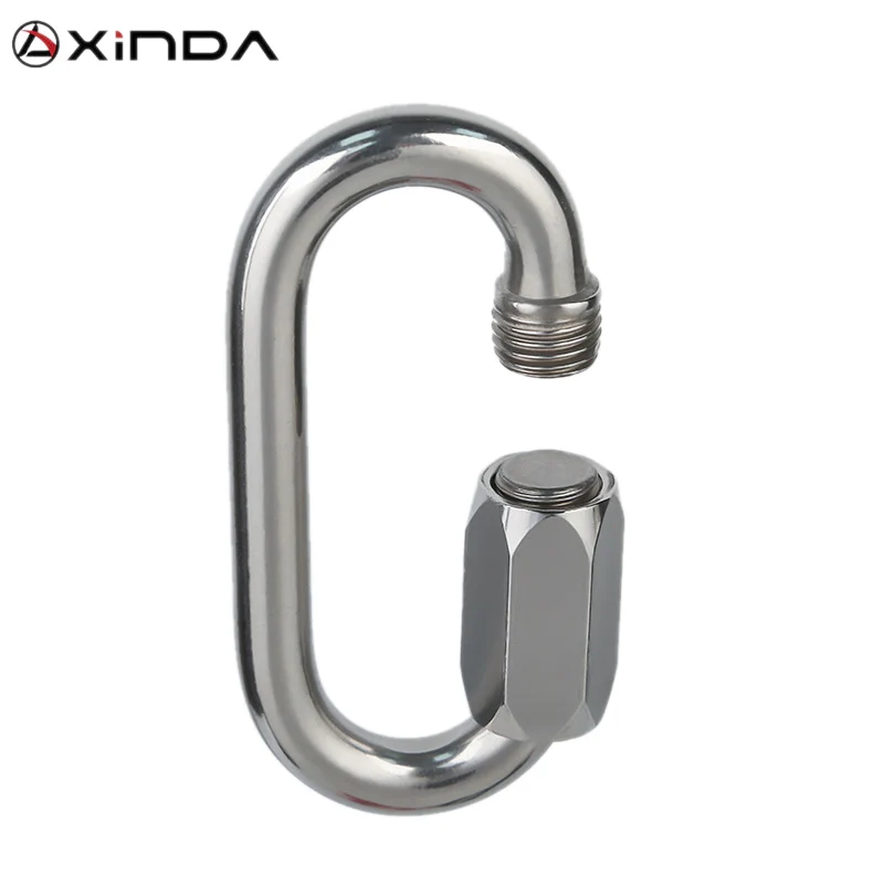 

Carabiner Outdoor Safety Master Lock Stainless Steel O-shape Screw Gate Lock Buckle Carabiner Rock