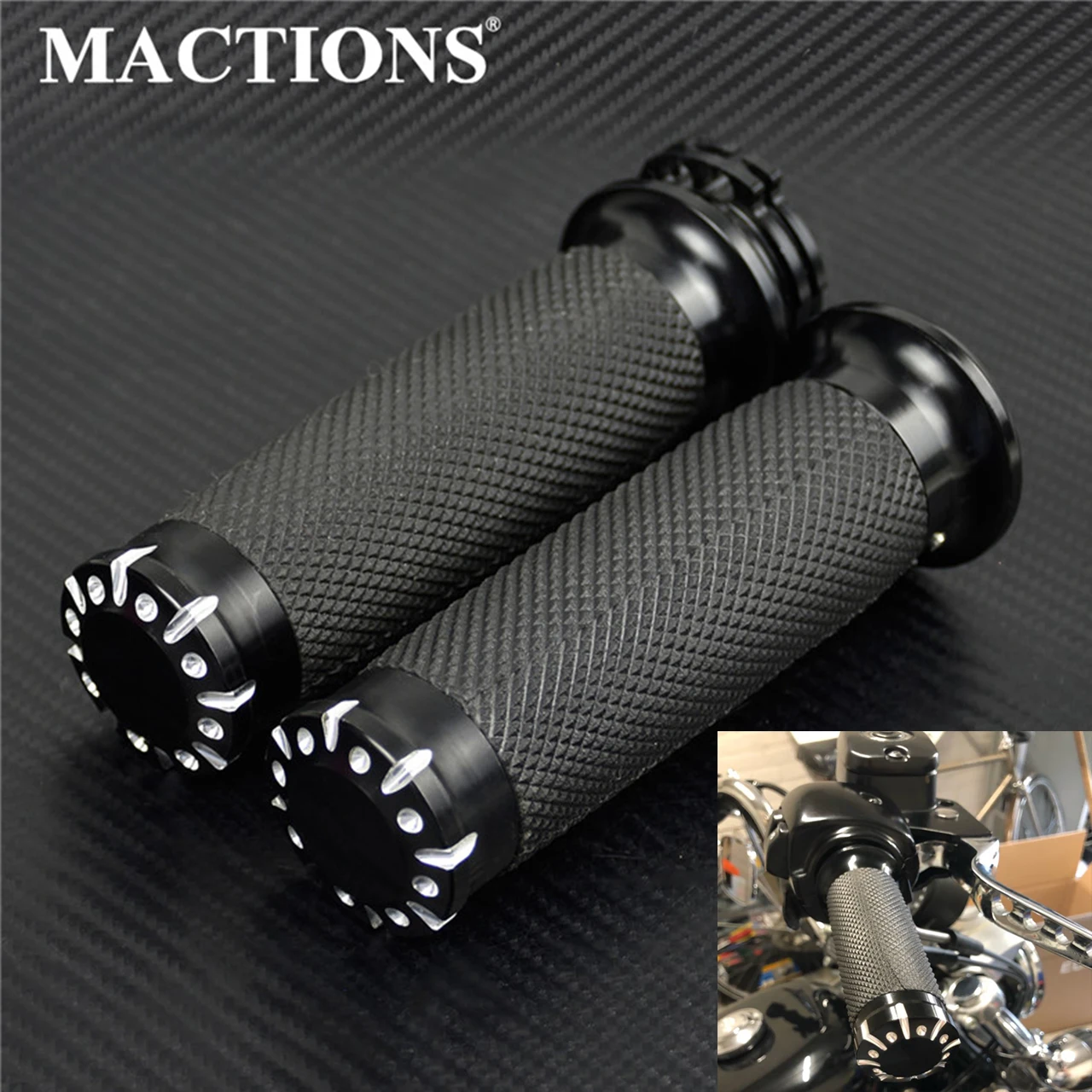 Maction 1,25 ''резиновые ручки для Harley Sportster XL 883 1200 Touring Street Glide Dyna Softail 96-Up - Цвет: Black Grips