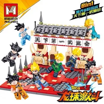 

8 In 1 lepining Dragon Ball Zetto Figures Building Blocks Vegeta Goku The First Budokan In The World Ball Building Blocks Gift