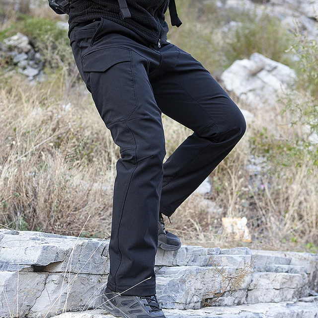 Outdoor Tactical Long Pants Polyester Fabric Plus Velvet Warm