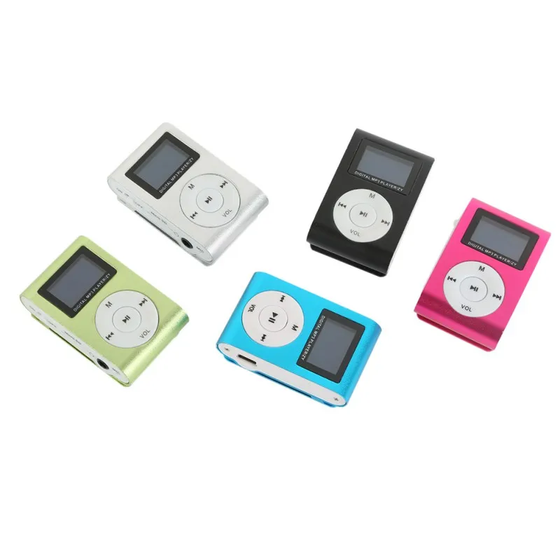 Стильный дизайн спортивный мини Mp3 USB Клип MP3-плеер ЖК-экран Поддержка Micro SD TF карта 5 цветов