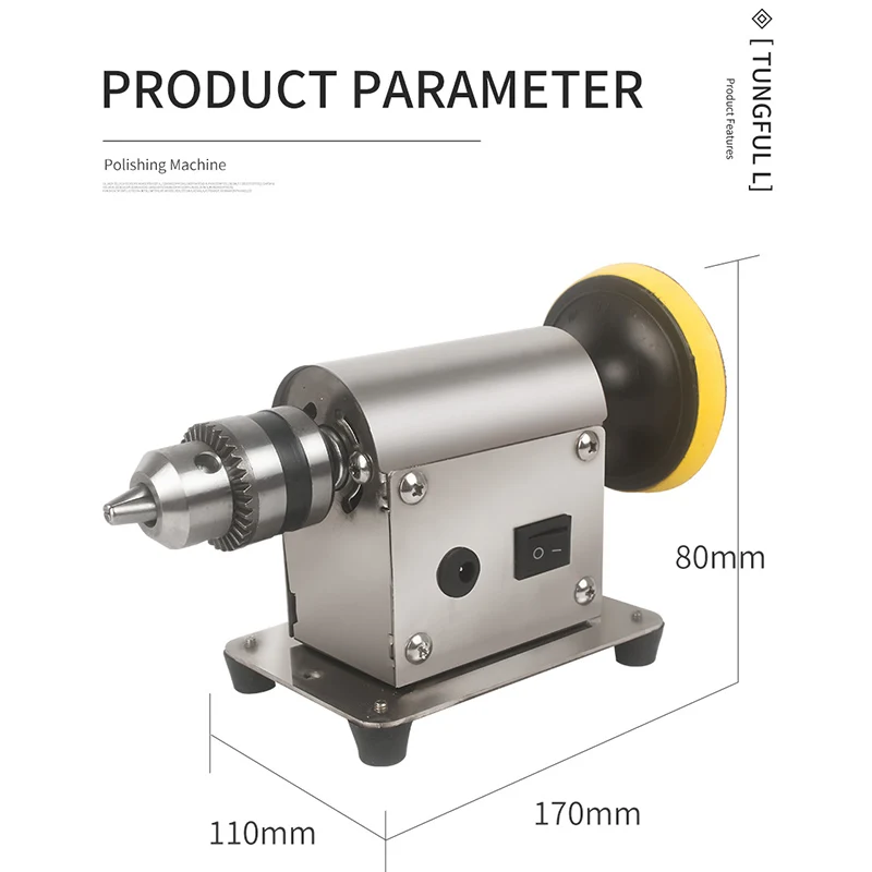 Ékszer Kőszirt Huta polírozó gépi benchtop polisher polisher vel 20pc Dörzspapír Univerzális Őrlés gépi Bakállvány Esztergapad Jó modor