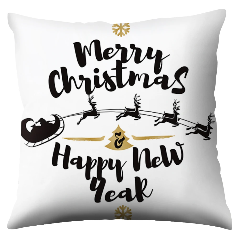 Christmas Decoration Cushion Cover Cartoon Santa Claus Polyester Throw Pillow Case Cover Merry Christmas Decoration Pillowcases - Цвет: 12