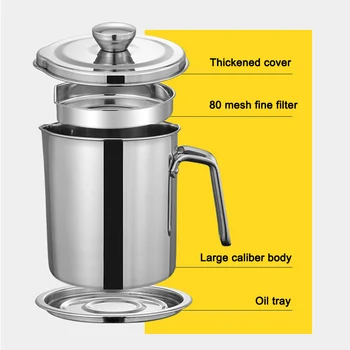 

Stainless Steel Olive Oil Storage Bottle Large Capcity Oil Kettle Pot with Filter for Kitchen HYD88