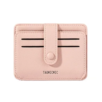 

Fashion Pu Leather Women Credit Card Holders Short Small Solid Color Cute Student Card Cover Female Wallet Multi-color Card Bag