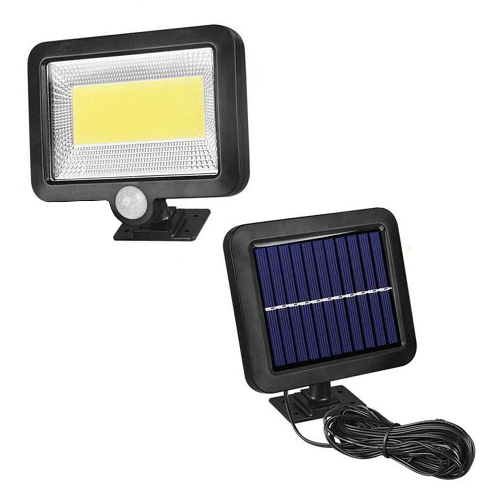 COB 100LED солнечная лампа датчик движения IP65 Водонепроницаемый Открытый Путь ночного освещения солнечные огни освещают сад во дворе прохода