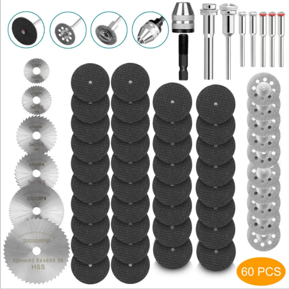 

Mini Cutting Disc Kit HSS Saw Blade Diamond Saw Blade Resin Cut off Wheel for Dremel Rotary Tool Circular Cutting Saw Blade