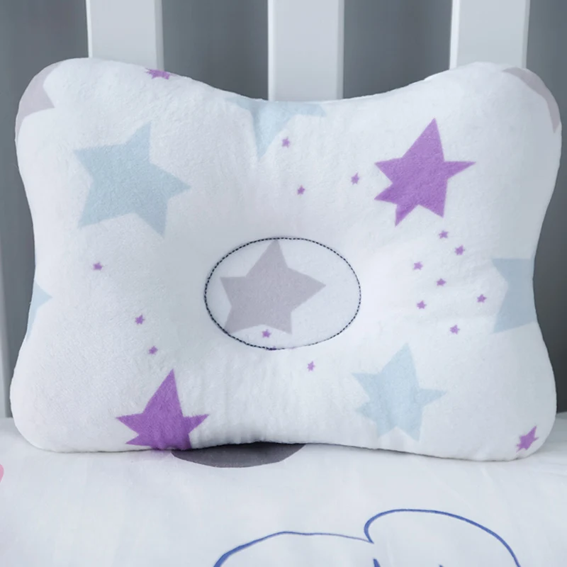 Muslinlife Мягкий хлопок формируя детская подушка для путешествий подушка для шеи одежда для малышей, детская одежда для сна подушка детская позиционер Анти ролл; Прямая поставка - Цвет: Purple star