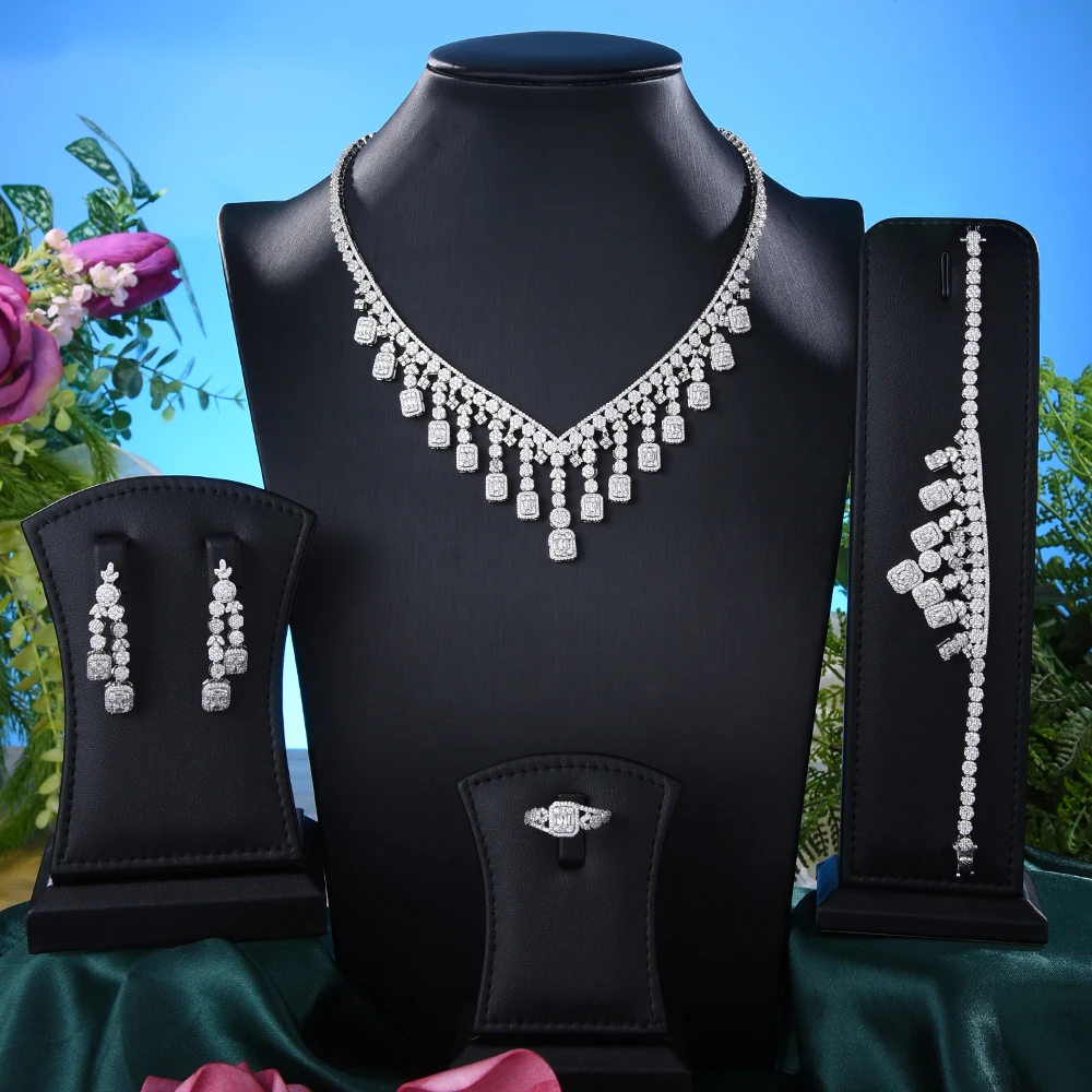 

GODKI Luxury New Trendy Flowers Chokers Jewelry Set For Women Wedding Zircon CZ African Dubai Bridal Jewelry Set Dance Party