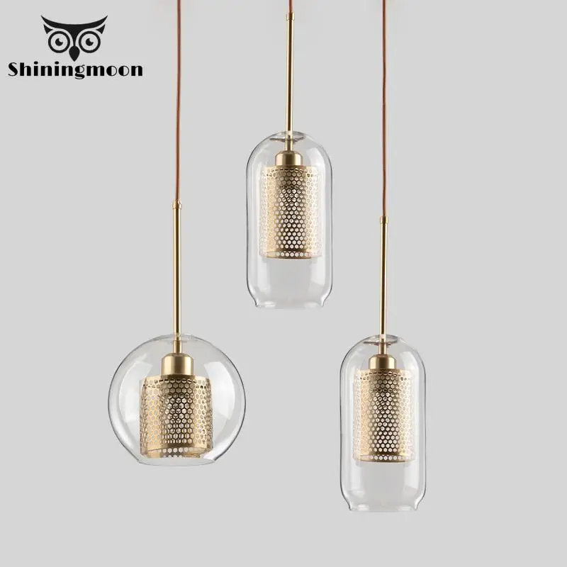 

Modern Glass Pendant Lights Industrial Loft Coffee Store Decor Pendant Lamp Fixture Living Room Home Art Luxury Lustre Luminaire