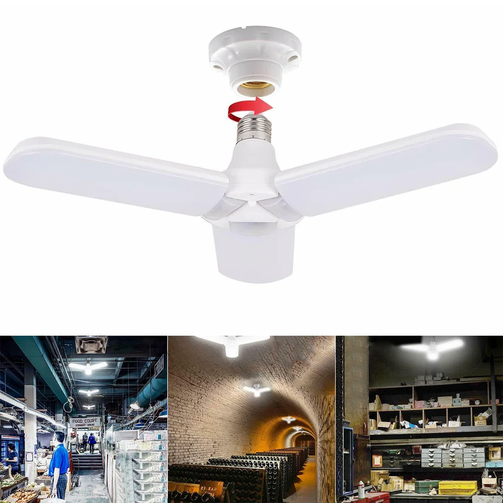 

Household Energy-saving Lamp LED Three-leaf Lamp Foldable Super Bright Wide Pressure Constant Current E27 Lamp ALI88