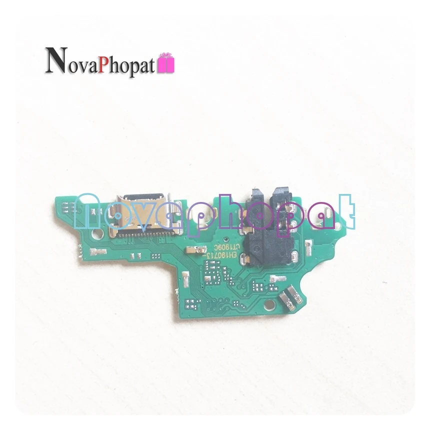 Novaphopat For Huawei P Smart Z Charger Port USB Plug Charging Connect Flex Cable Microphone Headphone Jack Board 10pcs lot