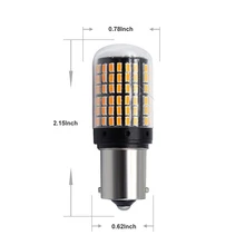 2 шт. 12V 18W 3000K 3400LM 144SMD светодиодный автомобиль указатели поворота желтый лампы противотуманных фар