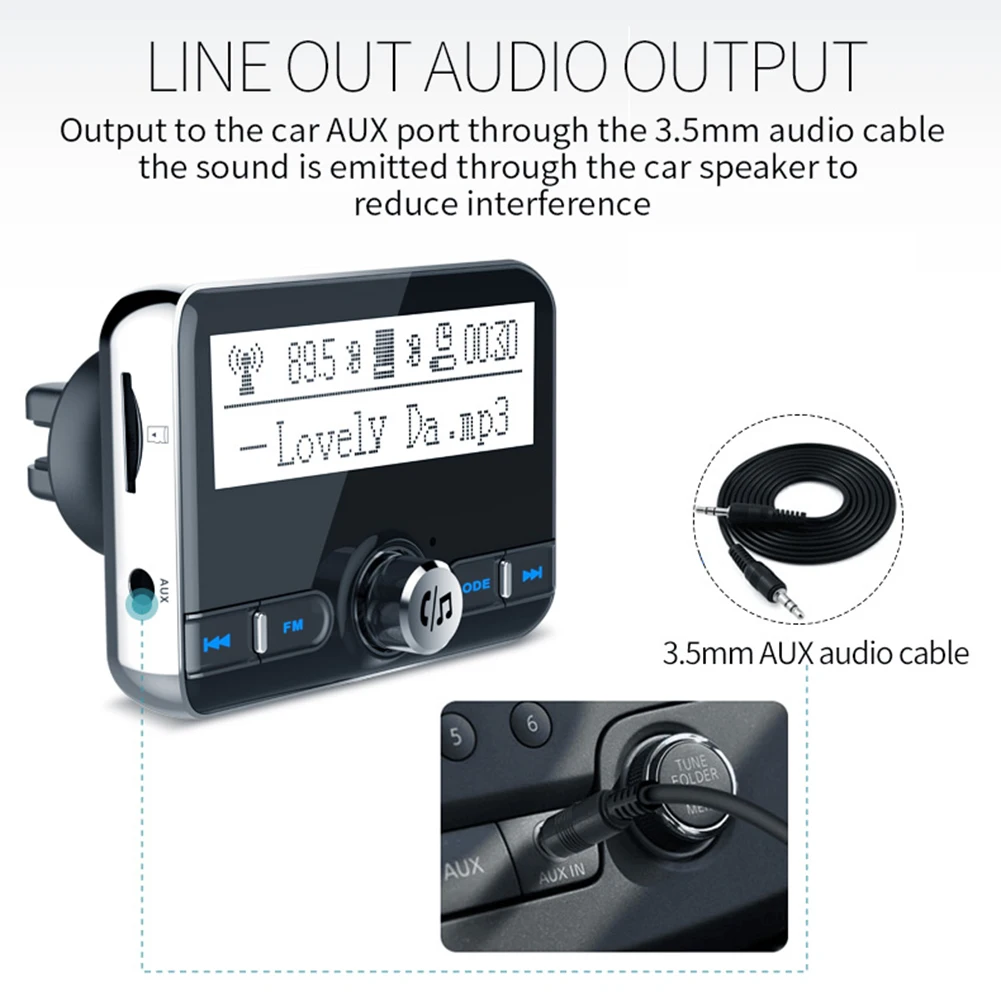 Fm-передатчик Hands-free Автомобильное зарядное устройство Bluetooth fm-передатчик Аудио Автомобильный MP3-плеер lcd беспроводной Bluetooth