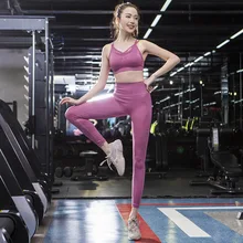 Спортивный комплект для йоги, фитнеса, бега, 2 шт., бюстгальтер, штаны для йоги lou kong kuan, бюстгальтер, Капри