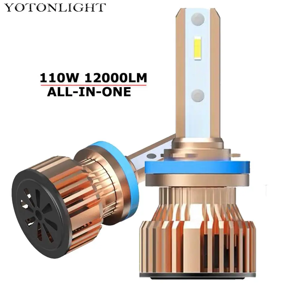 YOTONLIGHT H11 H7 H1 Светодиодная лампа Hb3 9005 Led H4 9006 Hb4 Светодиодная лампа для автомобильных фар H8 60 Вт 12000 лм дизайн все в одном 6000K 12V
