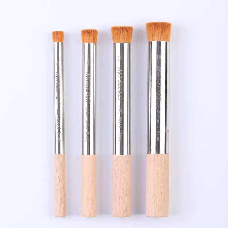 ArtSecret Neue Ankunft 1351 1352 Pastell Pinsel Anti-Drop Haar Metall Ferrule Buche Holzgriff Acrylfarben Kunst Werkzeug liefert – Detail 4