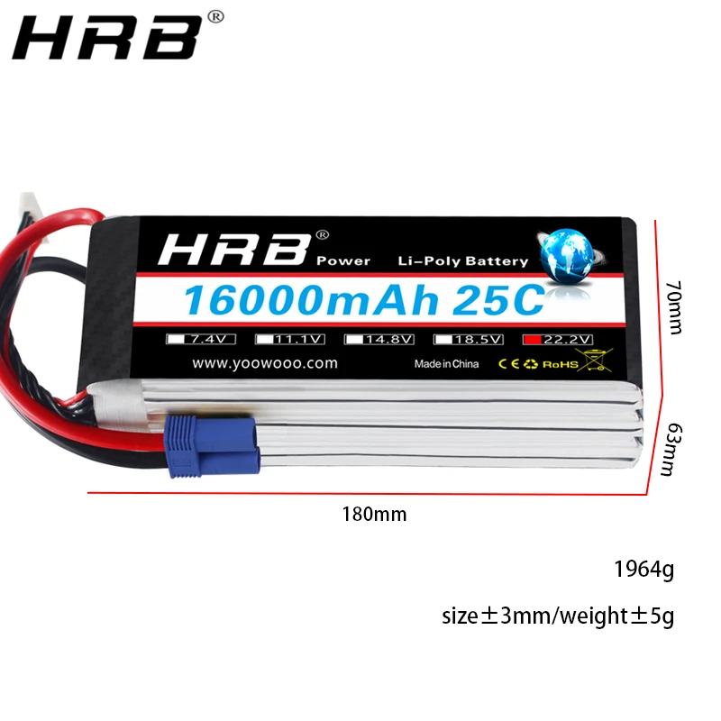 HRB Lipo 6S батарея 16000mah 22 2 V AS150 XT150 XT90 S Deans T XT60 EC5 RC Мультикоптер самолет вертолет