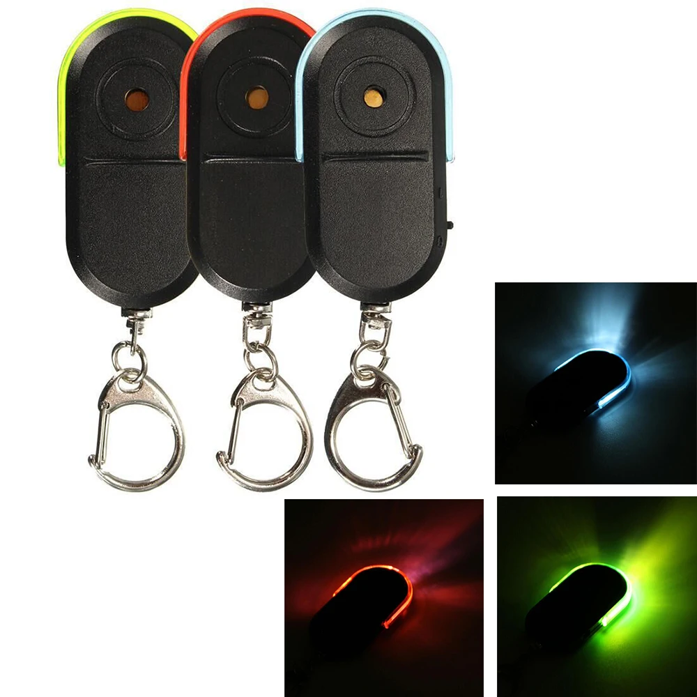 

Metal Key Finder Flashing Beeping Remote Lost Safety Whistle Key Keeper Locator Key Ring With LED Light For Home Living Room