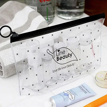 

Star Pattern Portable Wear Resistant Frosted Large Capacity Waterproof Travelling Zipper Closure Transparent PVC Storage Bag