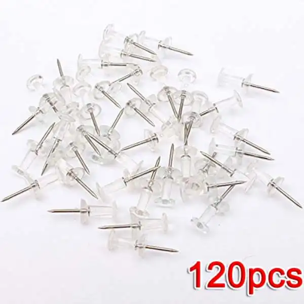 120pcs white Прозрачные штифты из прозрачного пластика(упаковка из 40 - Цвет: 120pcs white